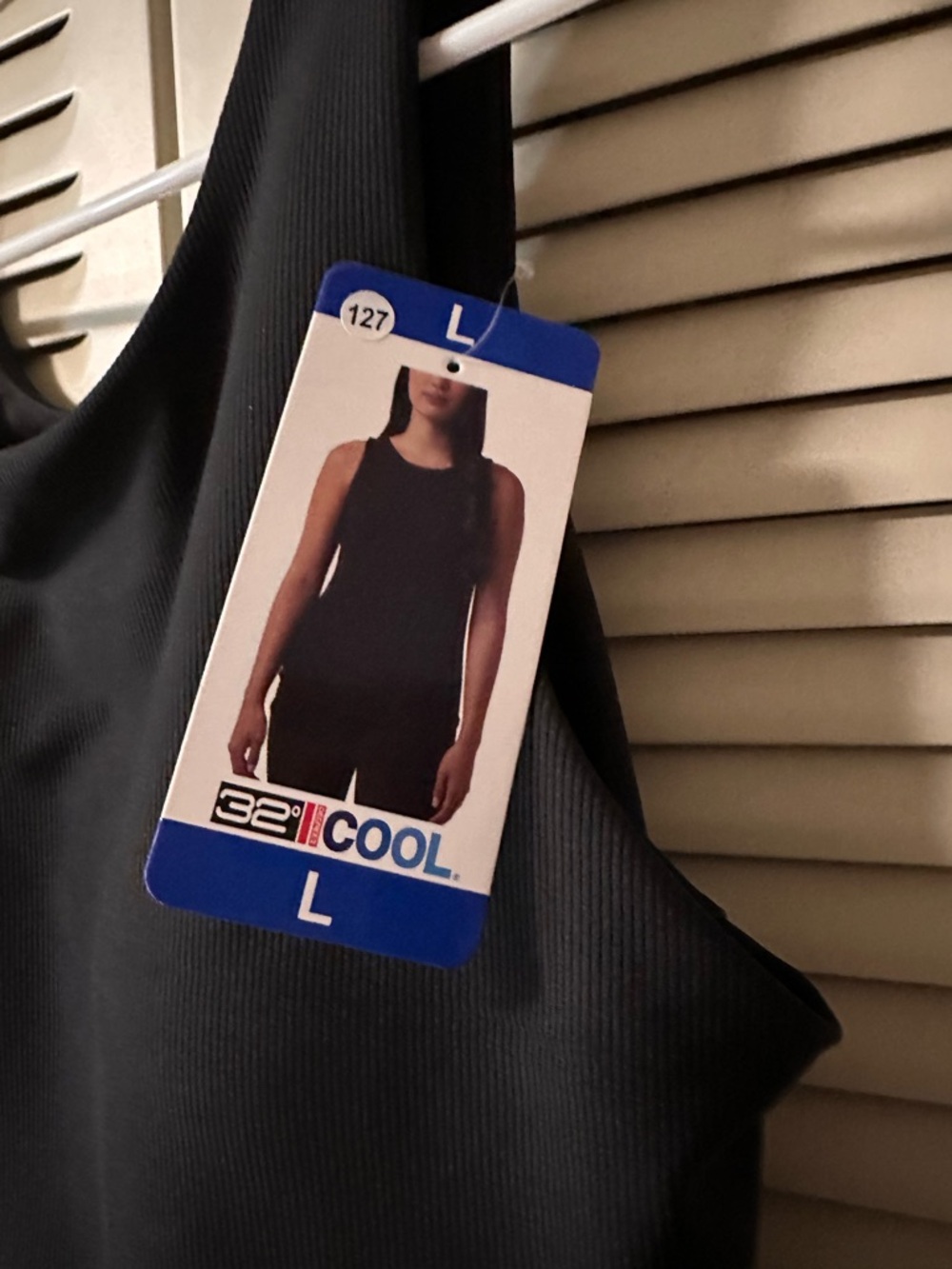 32 Cool Classic Black Women's Tank Top - with Shelf Bra - Picture 2 of 4